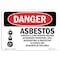 Signmission OSHA Sign, 7" Height, 10" Width, Asbestos Cancer And Lung Disease Hazard, Landscape, DS-D-L-1033 OS-DS-D-710-L-1033 - alternate 1